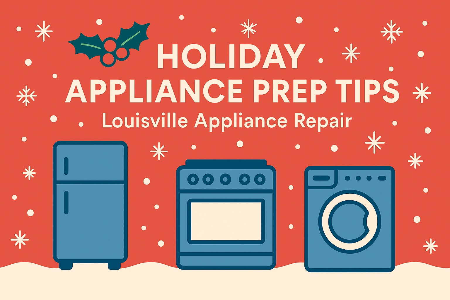 Holiday kitchen with glowing oven and refrigerator — Louisville Appliance Repair