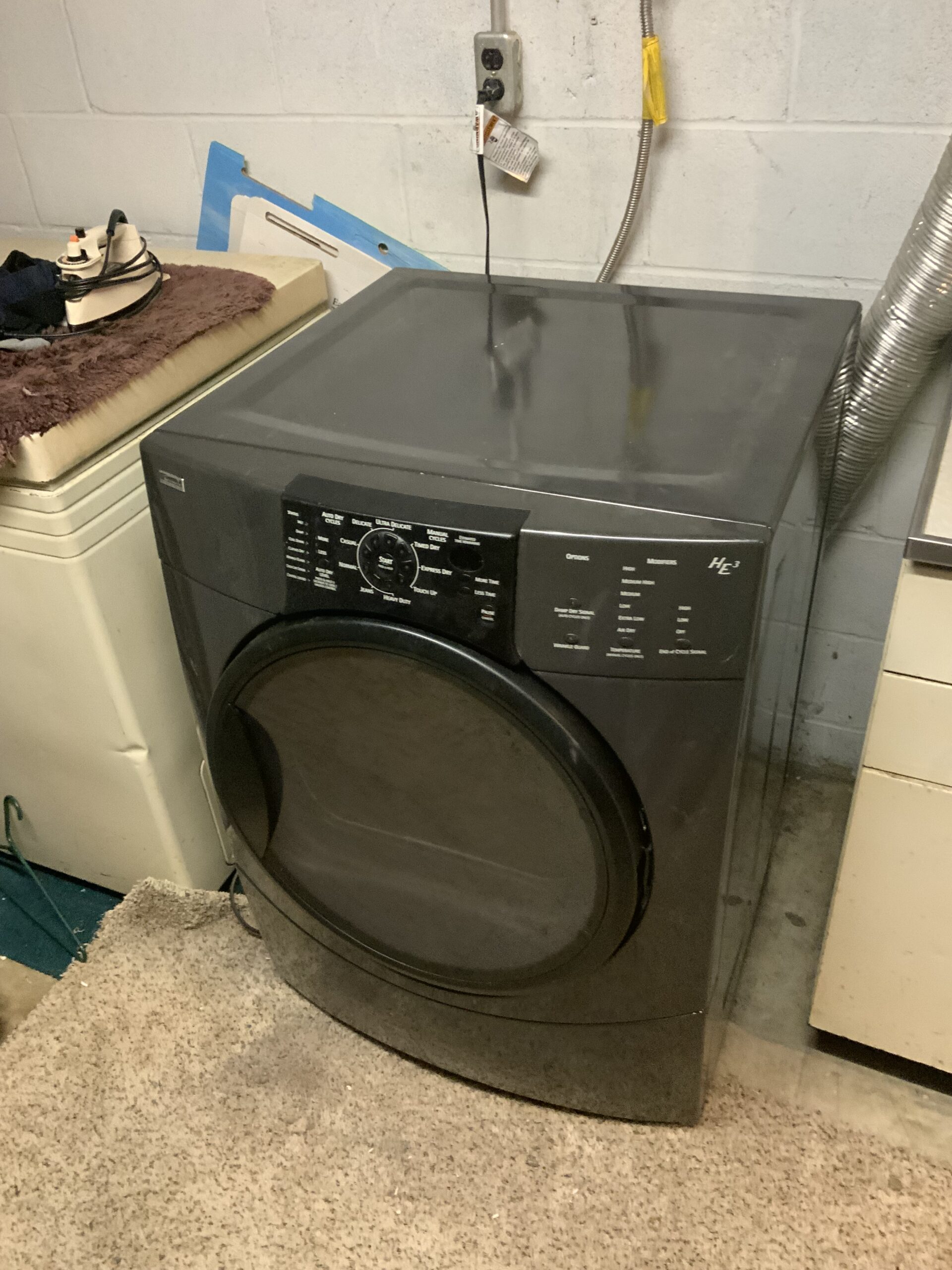 Kenmore dryer model 110.92826101 repaired with new belt, pulley, and roller kit in Louisville, Ohio.