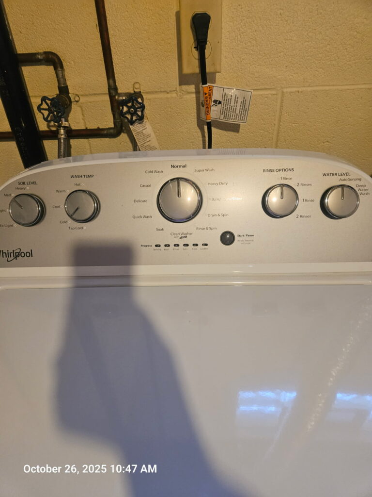 Whirlpool washer (WTW4816FW3) — Canton, OH
