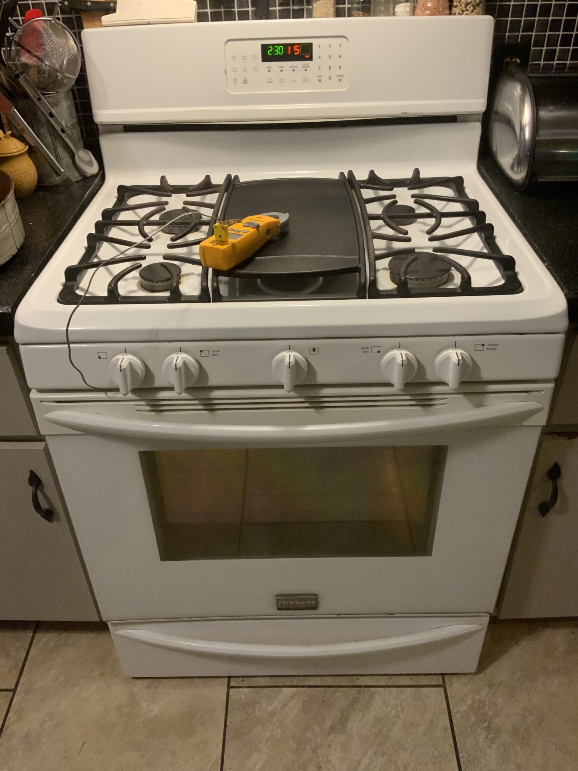 Frigidaire Gallery Model FGGF3054MWB range with replaced igniter in North Canton Ohio.