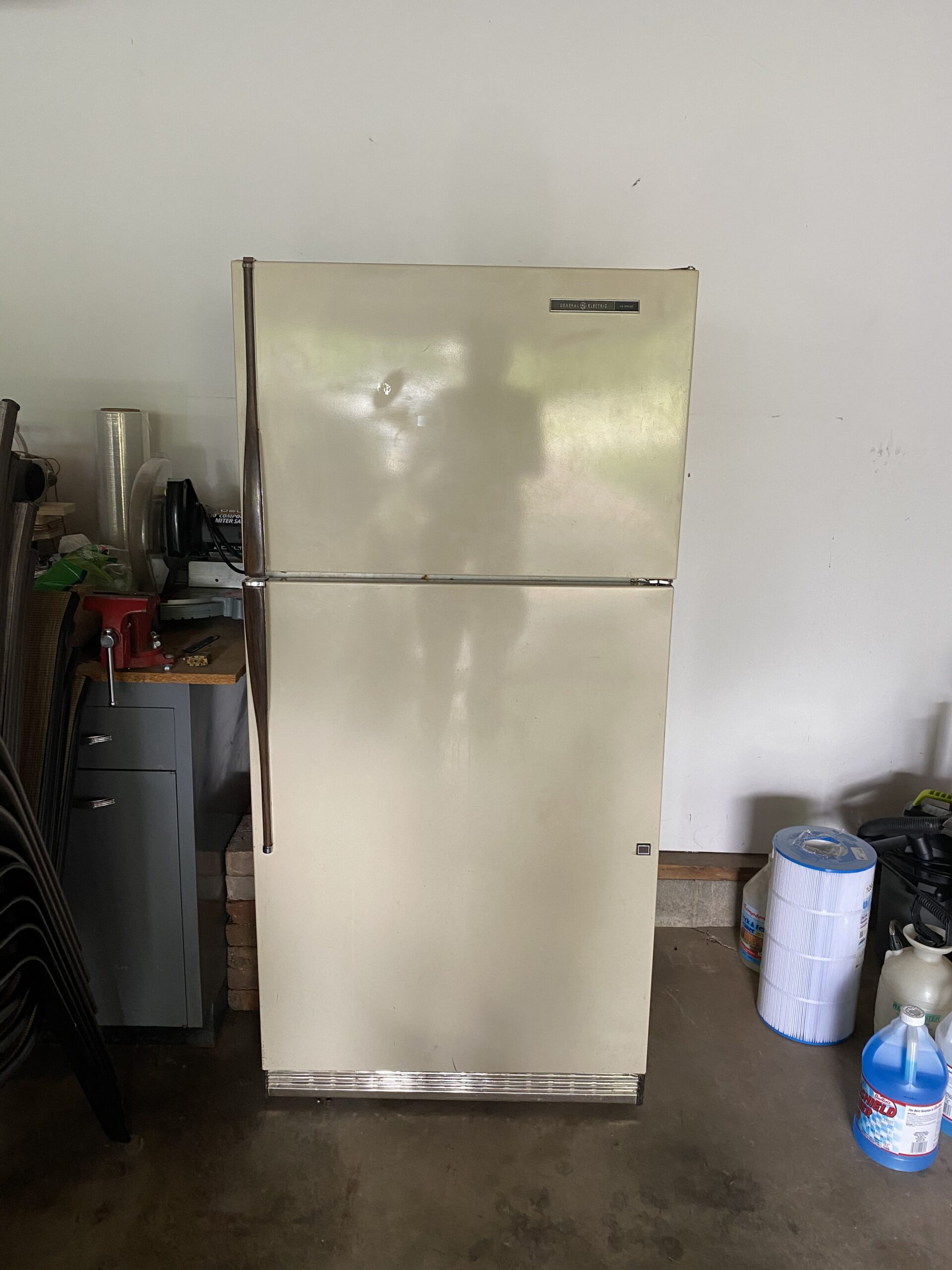 GE TBF17DB refrigerator repair with condenser fan replacement by technician Samuel Willhite in North Canton, Ohio.