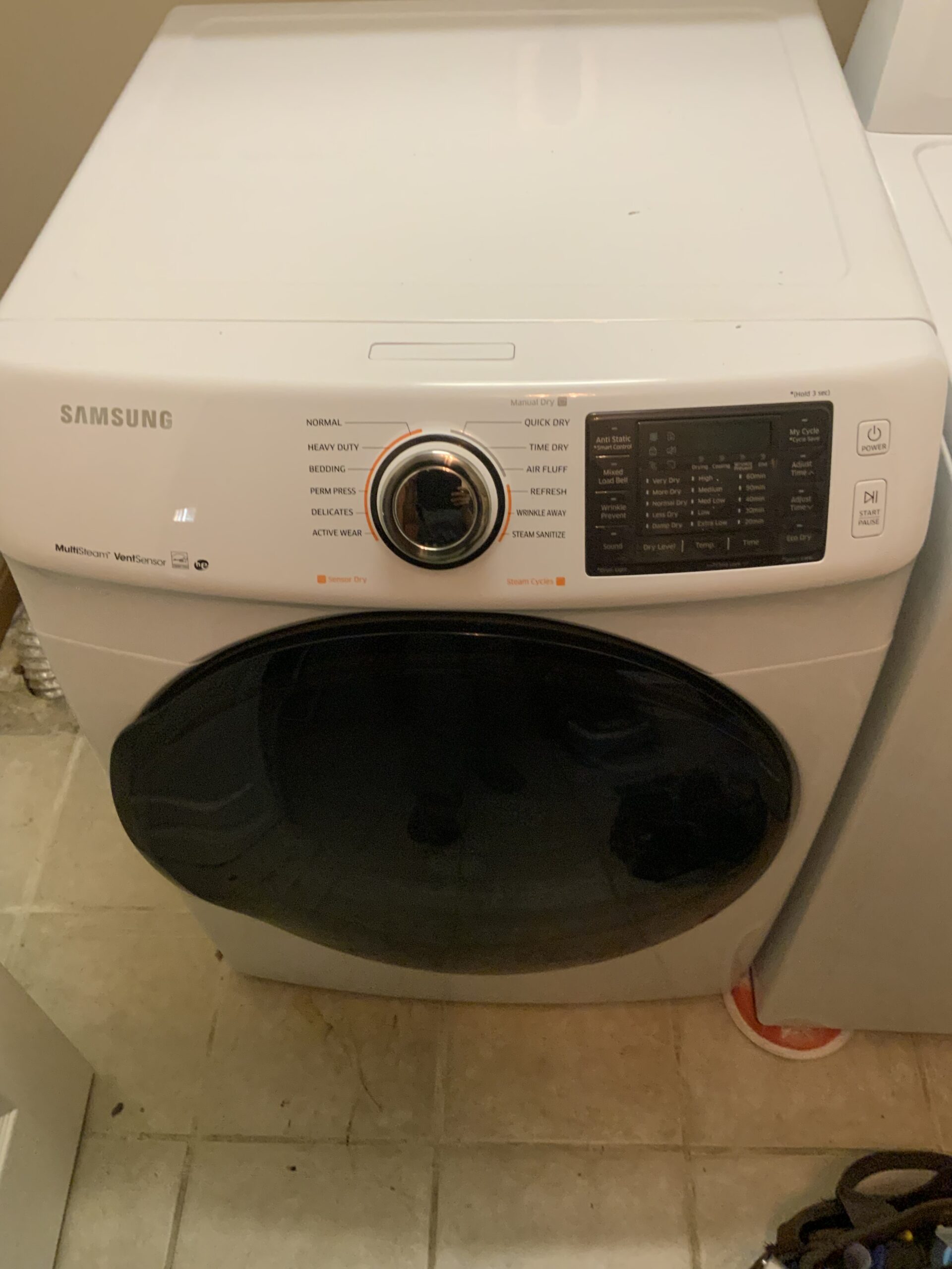 Samsung dryer model DV45K6200EW/A3 repair in Hartville, OH by technician Samuel Willhite.
