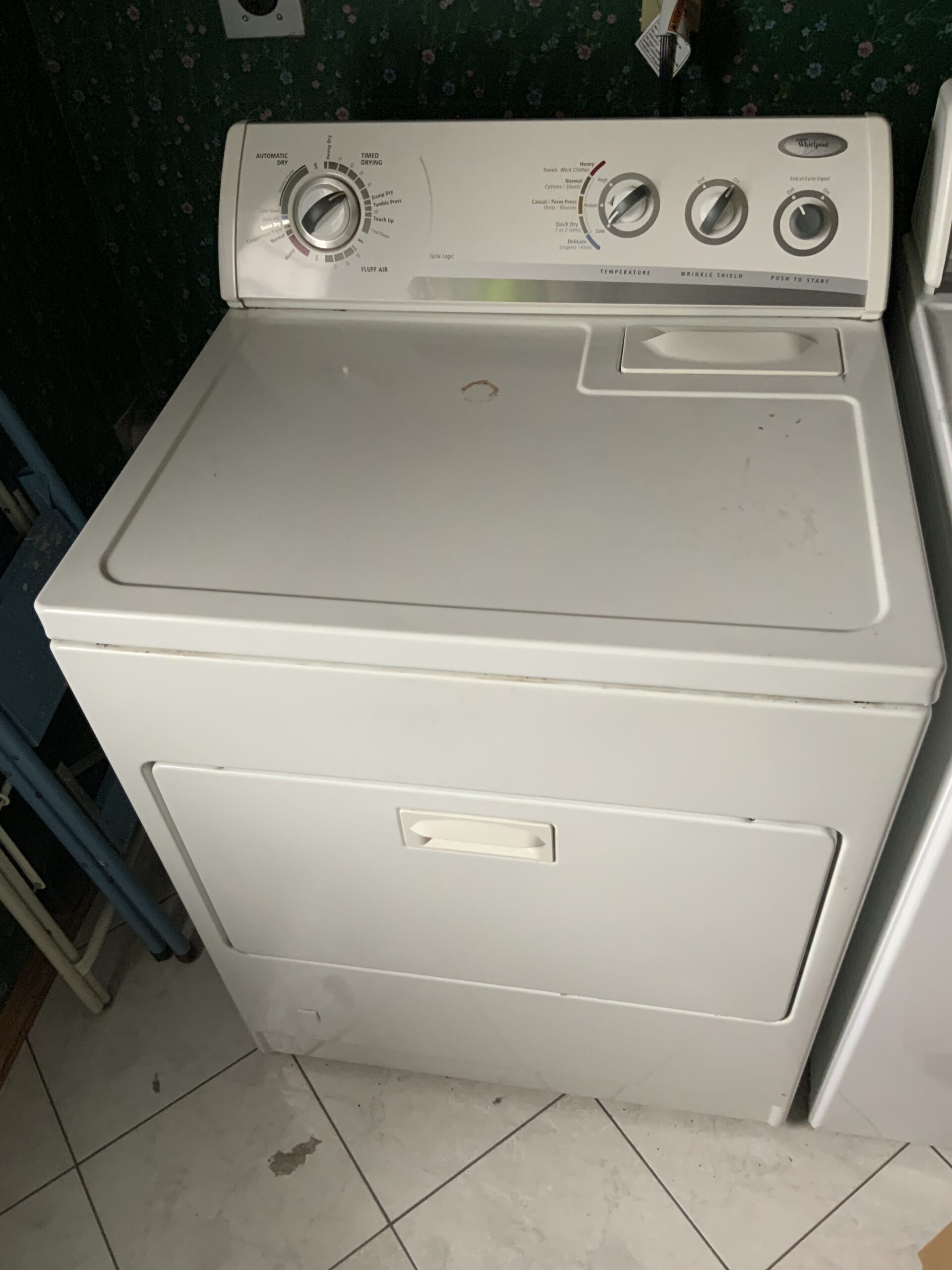 Whirlpool Dryer WGD5521SQ0 at Canton home with replaced drive motor.