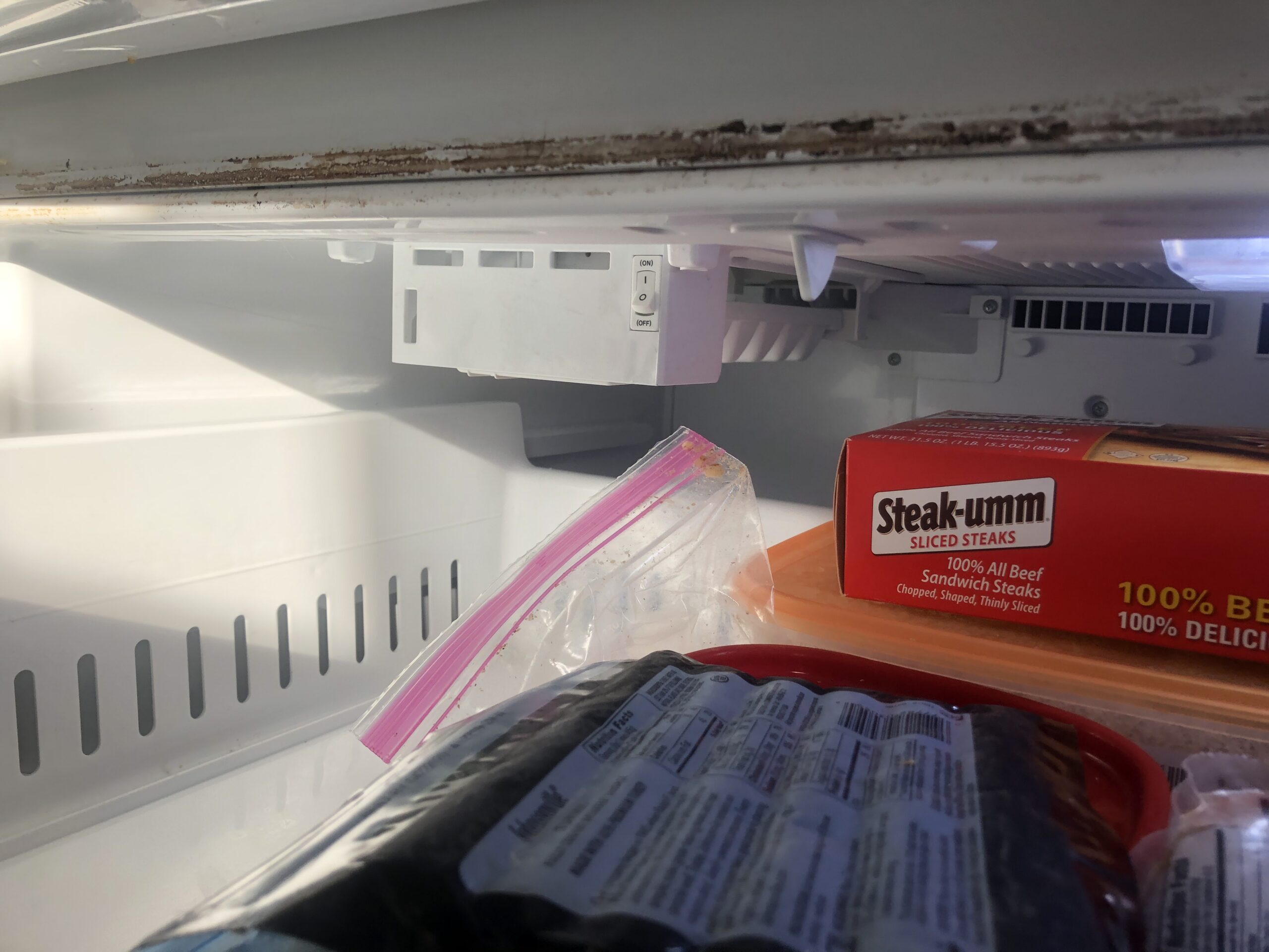Kenmore refrigerator model 795.79042-312 with repaired icemaker in Hartville, Ohio.