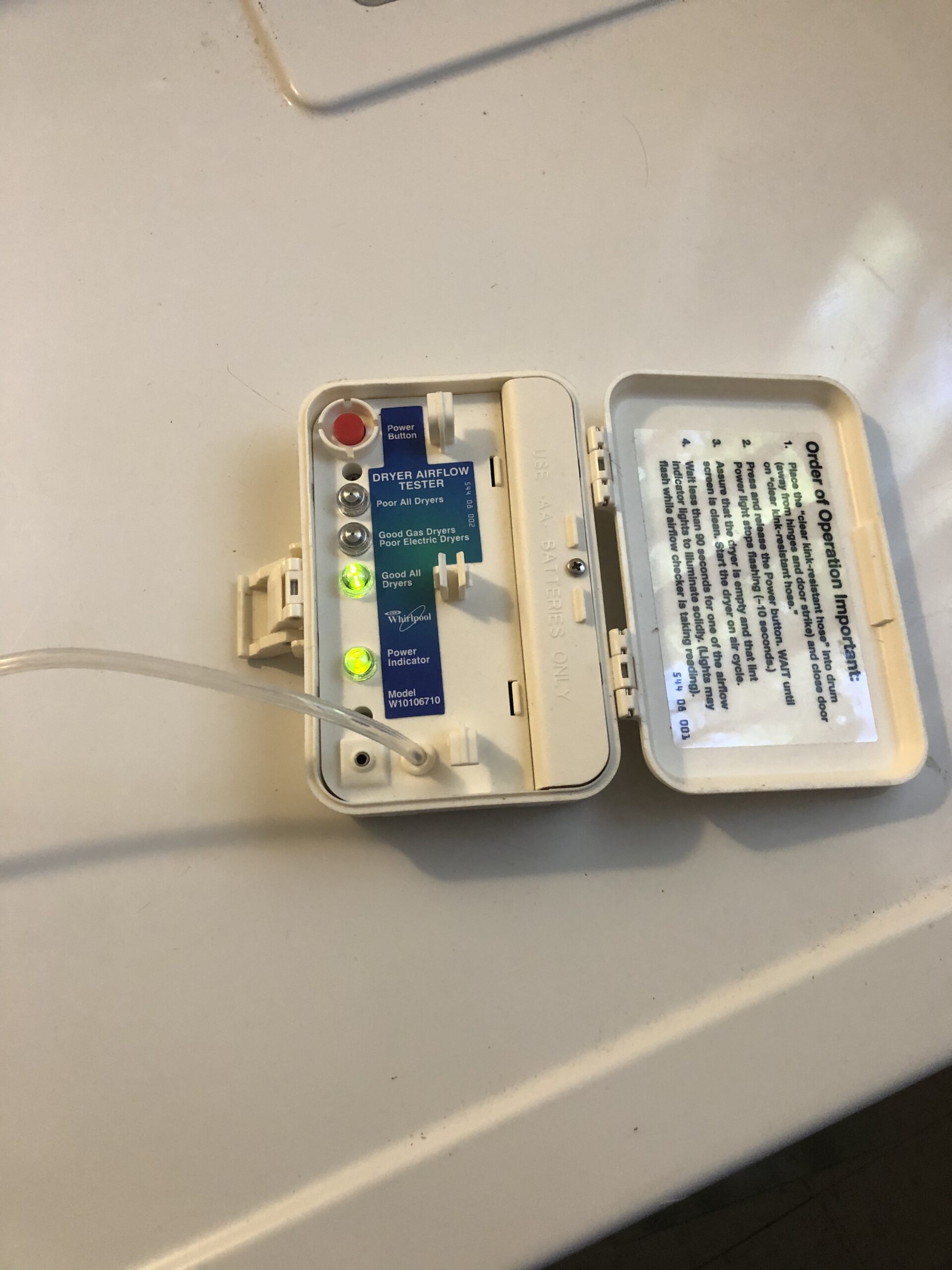 Maytag dryer model MEDC215EW1 repaired by replacing thermal fuse.