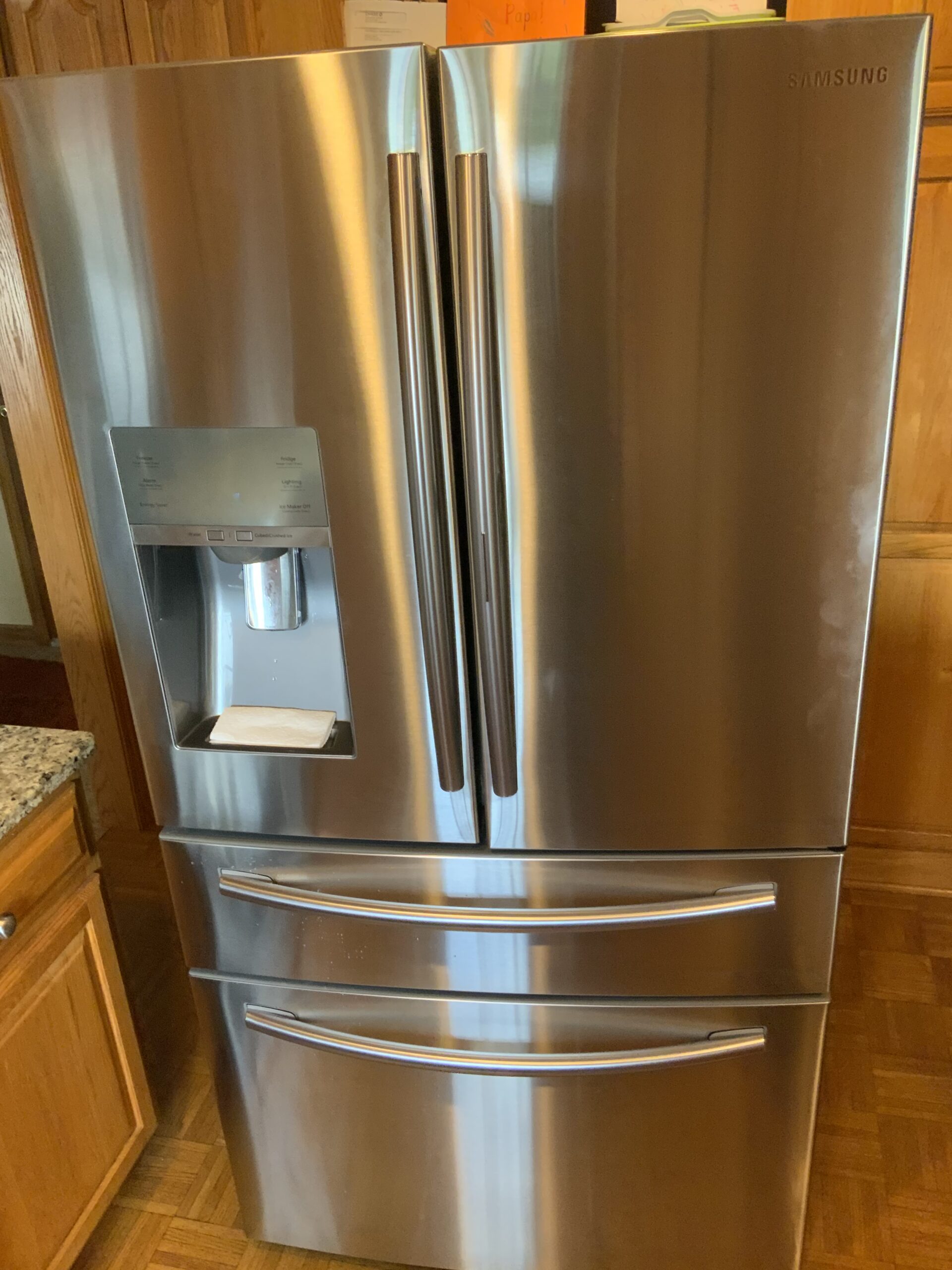 Samsung RF28JBE refrigerator ice maker repair, Minerva, Ohio.