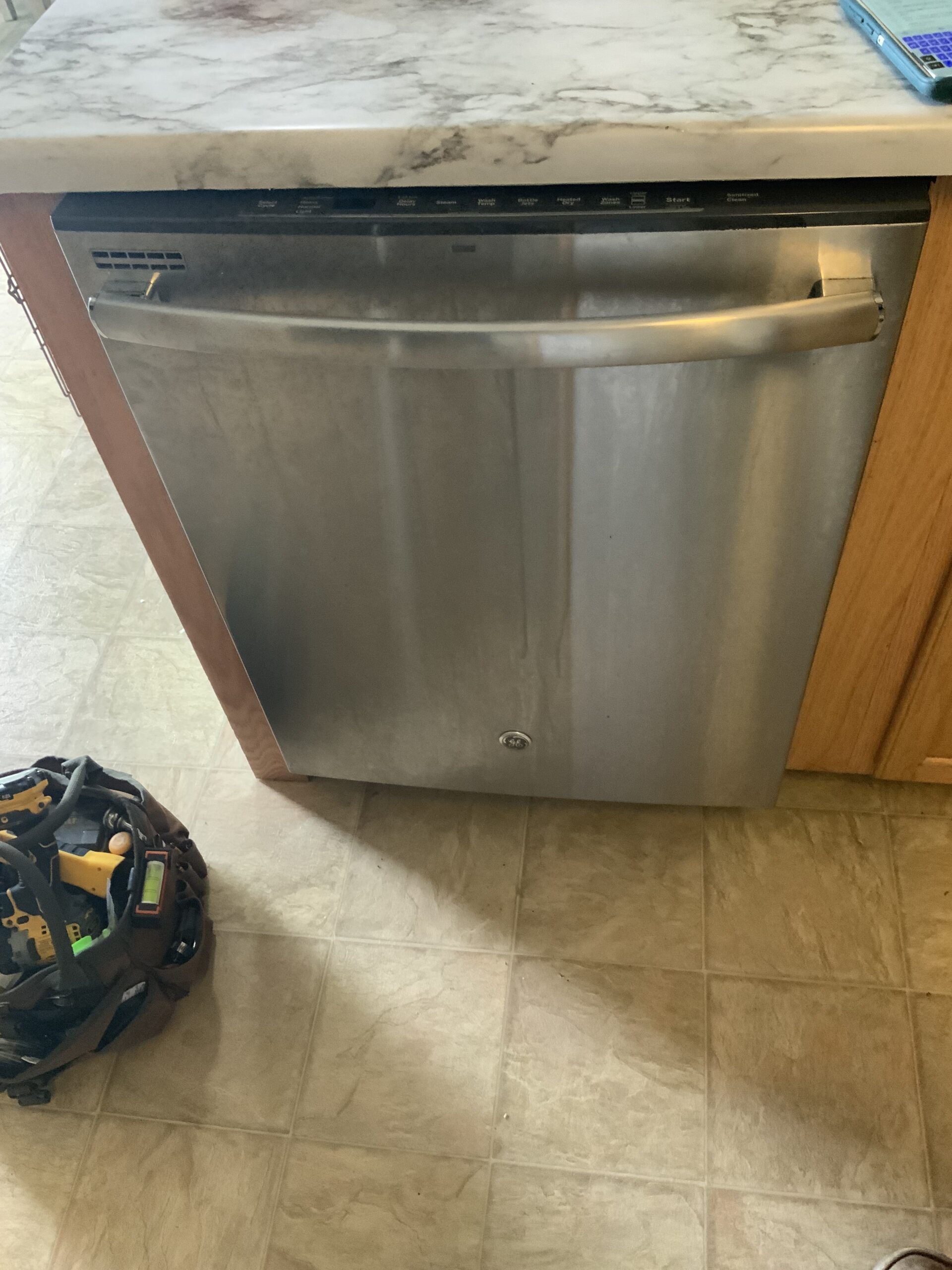 Repaired GE dishwasher model GDT625PSJ0SS with new UI top control board.