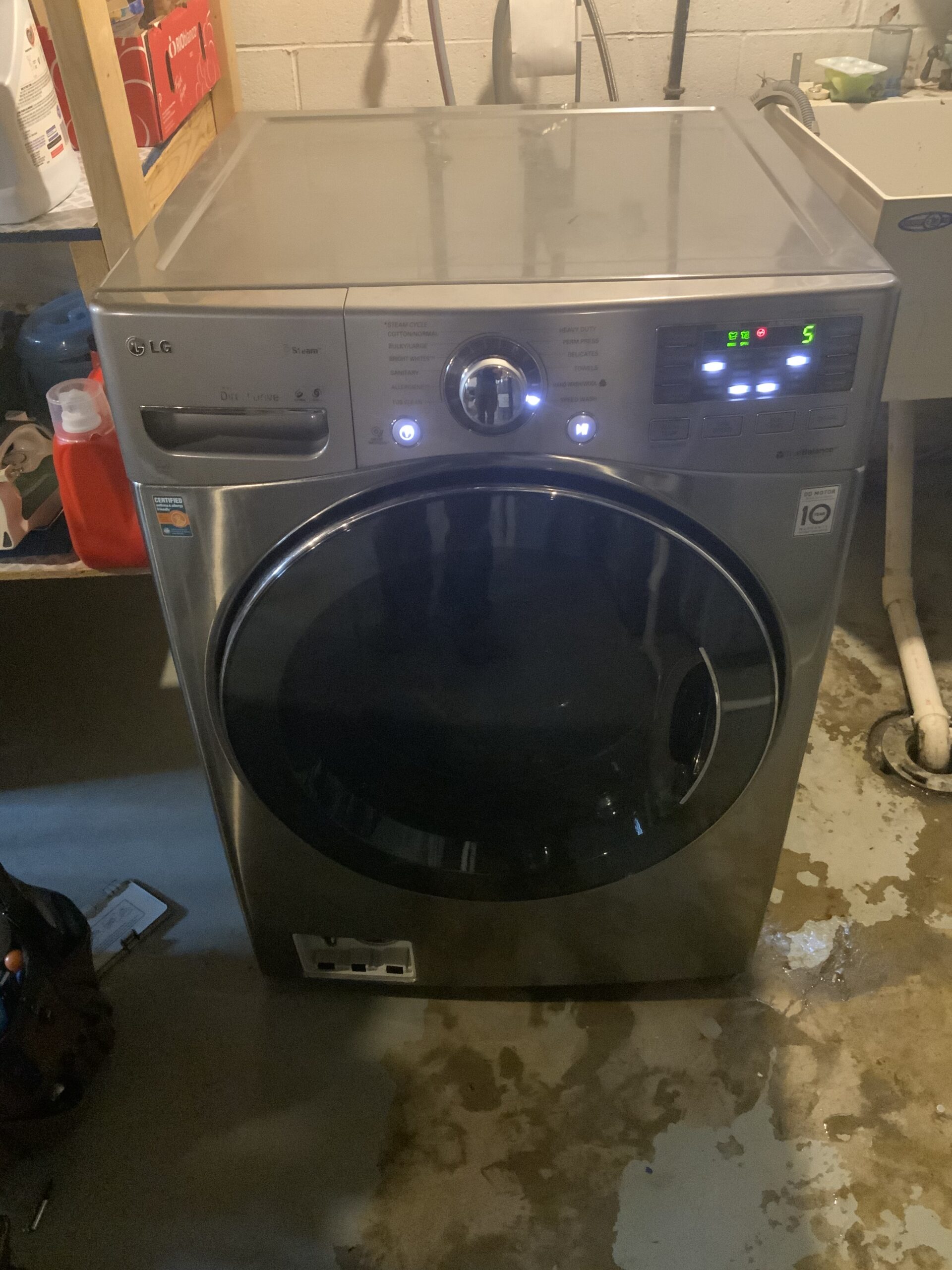 Samuel Willhite repairs leaking LG washer in North Canton