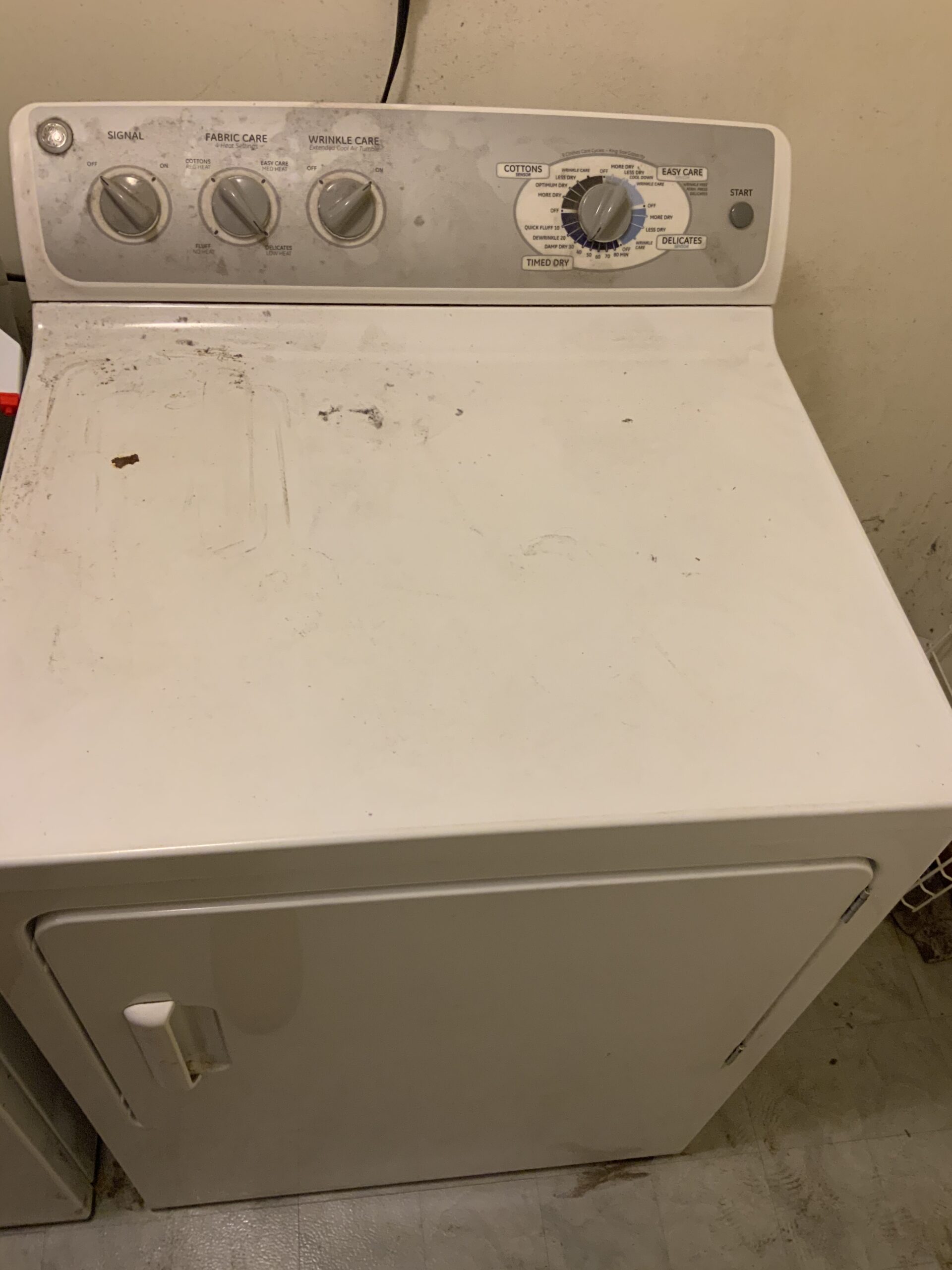 GE Dryer DRSR495EG6WW front bearing repair by Samuel Willhite in Carrollton, OH.