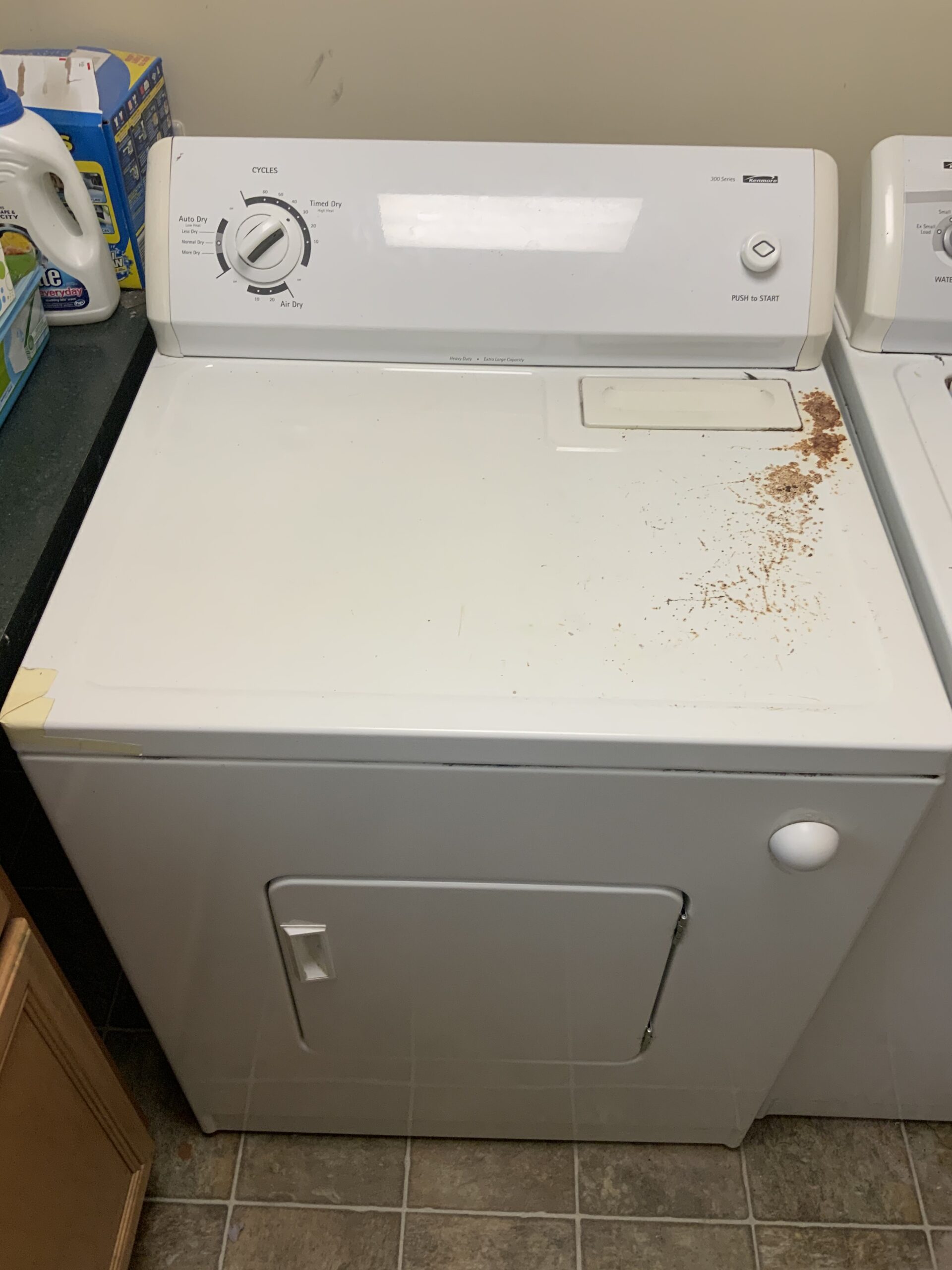 Kenmore dryer model 110.67322600 with a new thermal fuse and heating element.