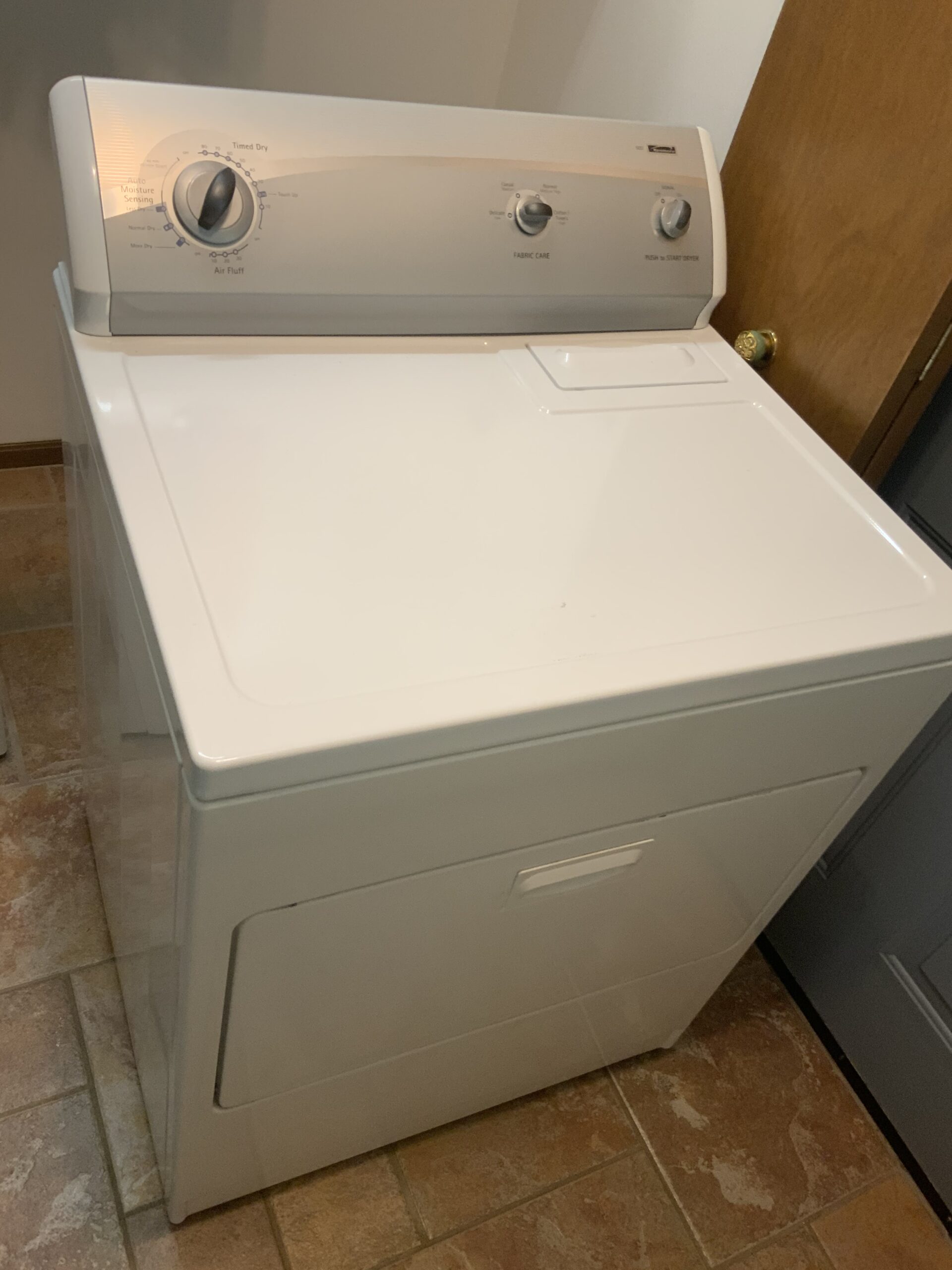 Kenmore Dryer model 110.69622800 with new thermal fuse installed in North Canton, Ohio.
