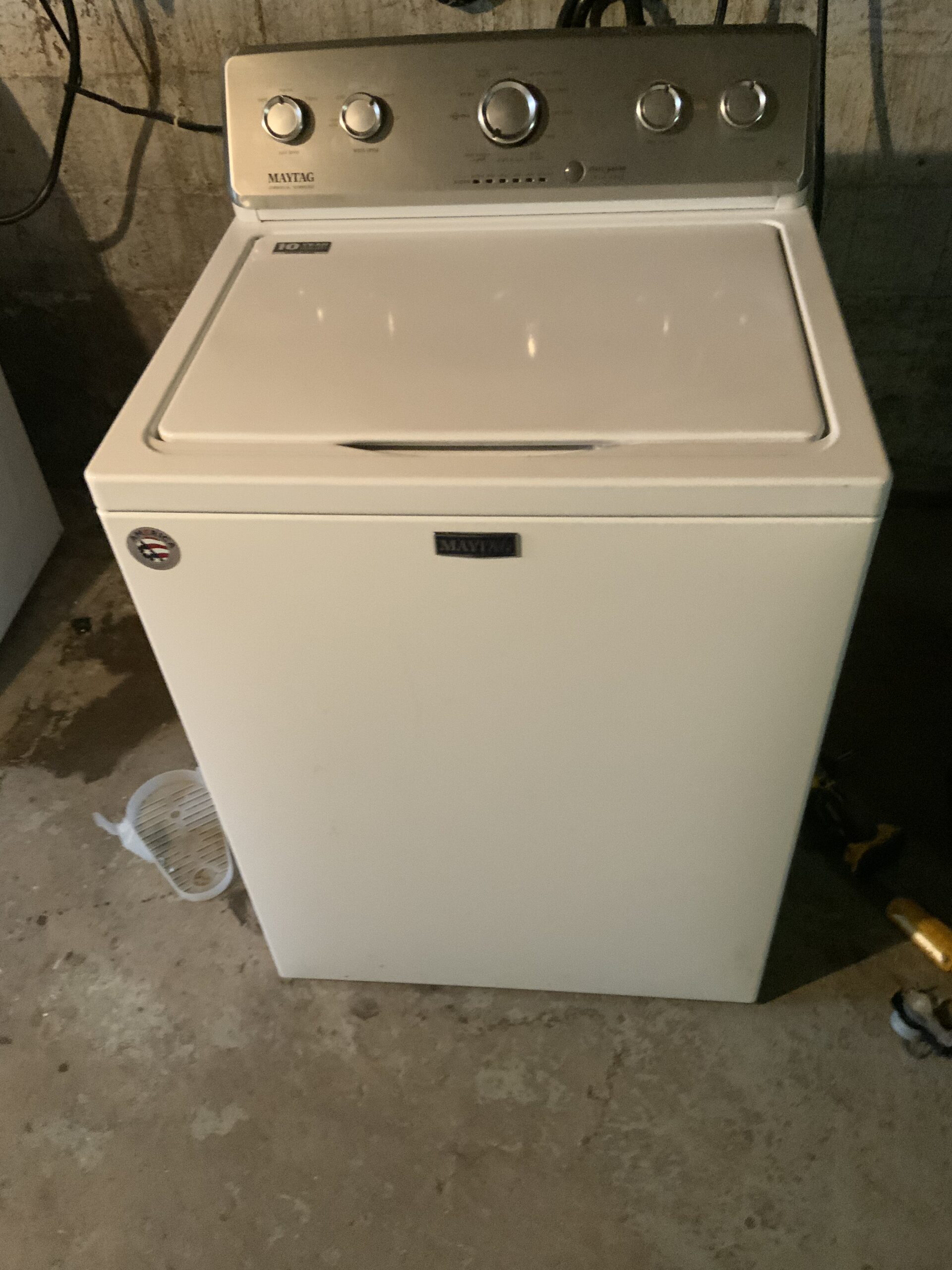 Repaired Maytag washer MVWC565FW1, post-actuator replacement in Lisbon, Ohio.