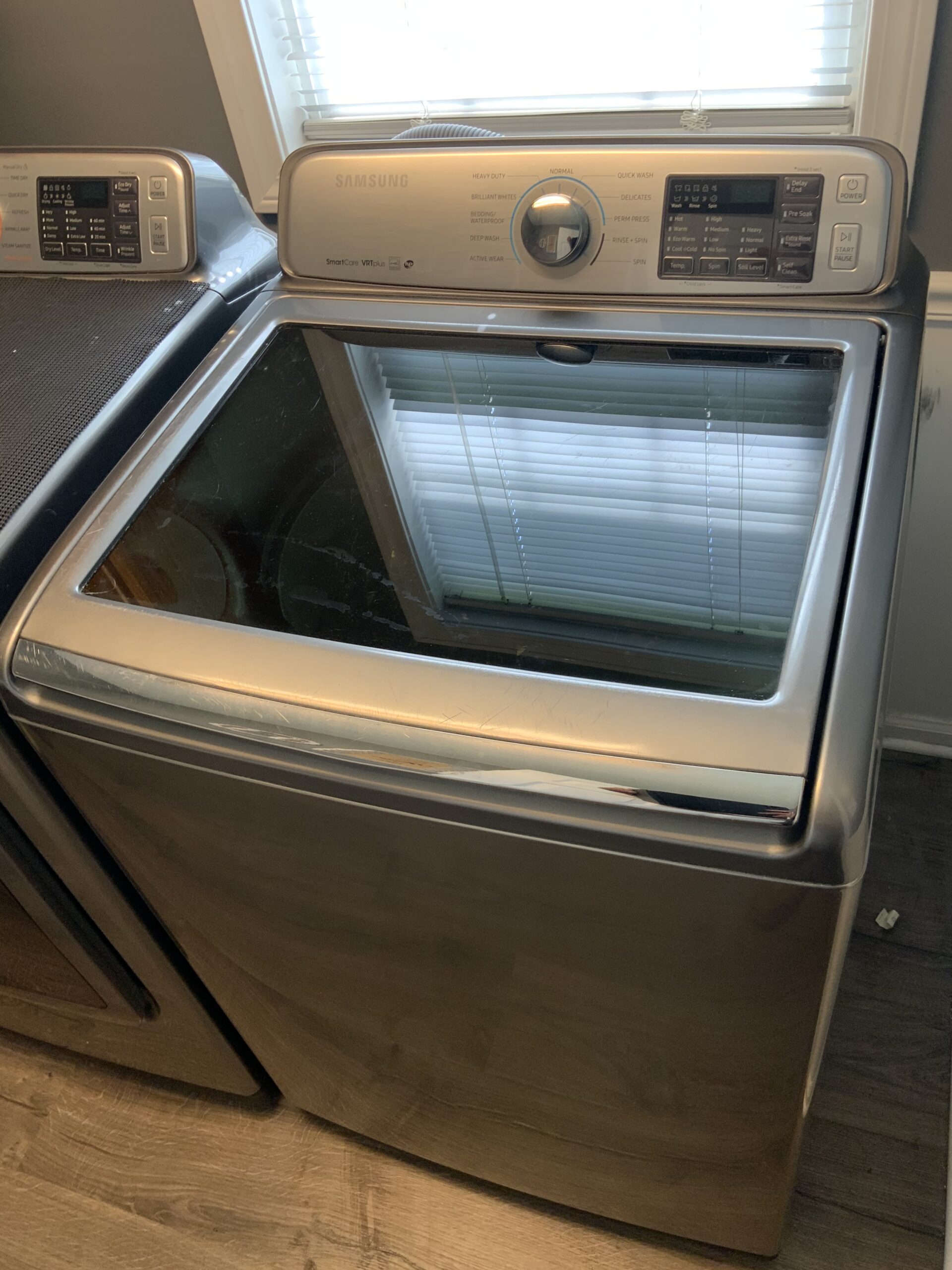 Samsung WA50M7450AP washer repair with replaced drain pump in Canton, Ohio.