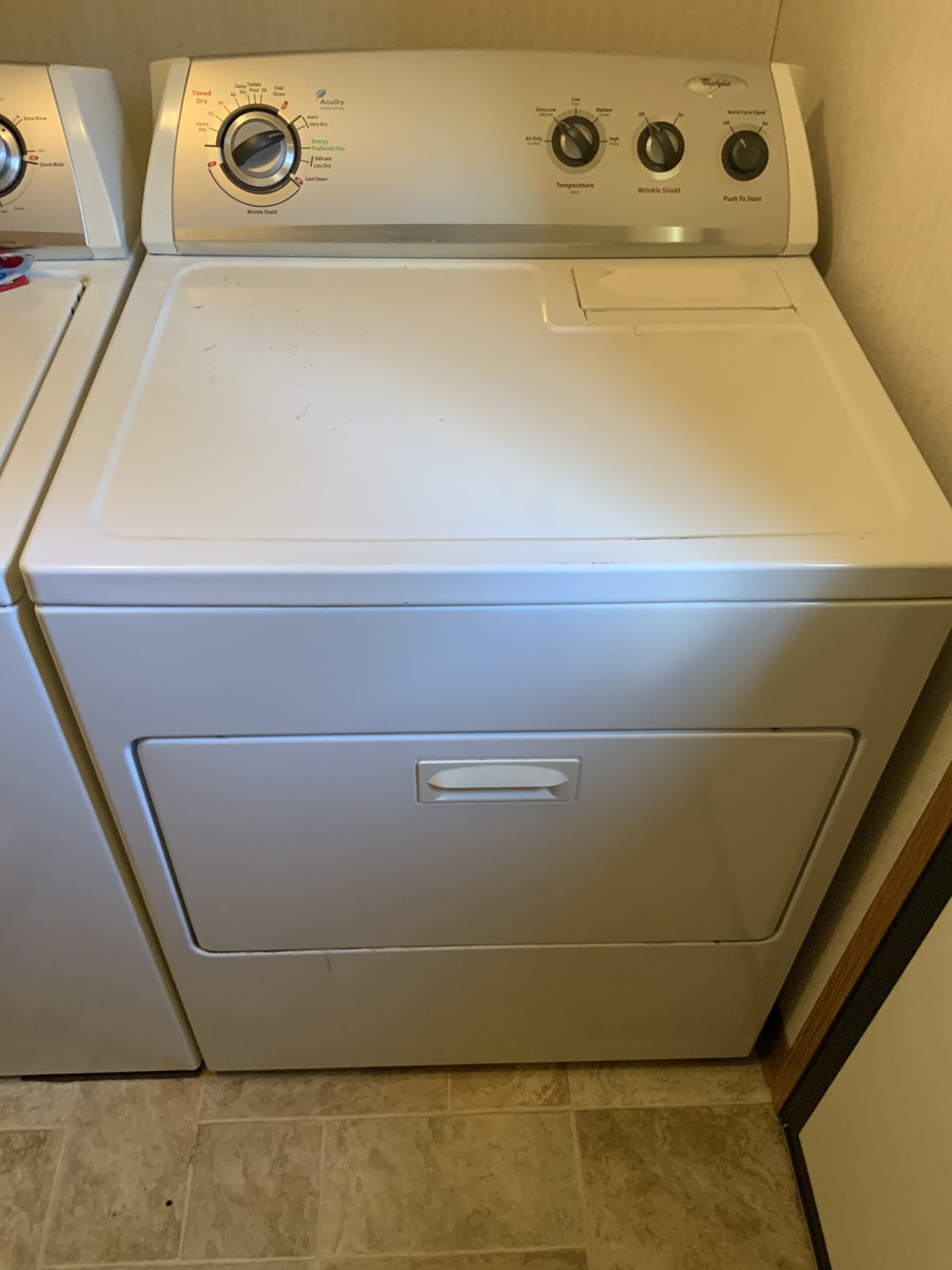 Whirlpool dryer WED5300VW0 serviced by Samuel Willhite in Sherrodsville, OH.